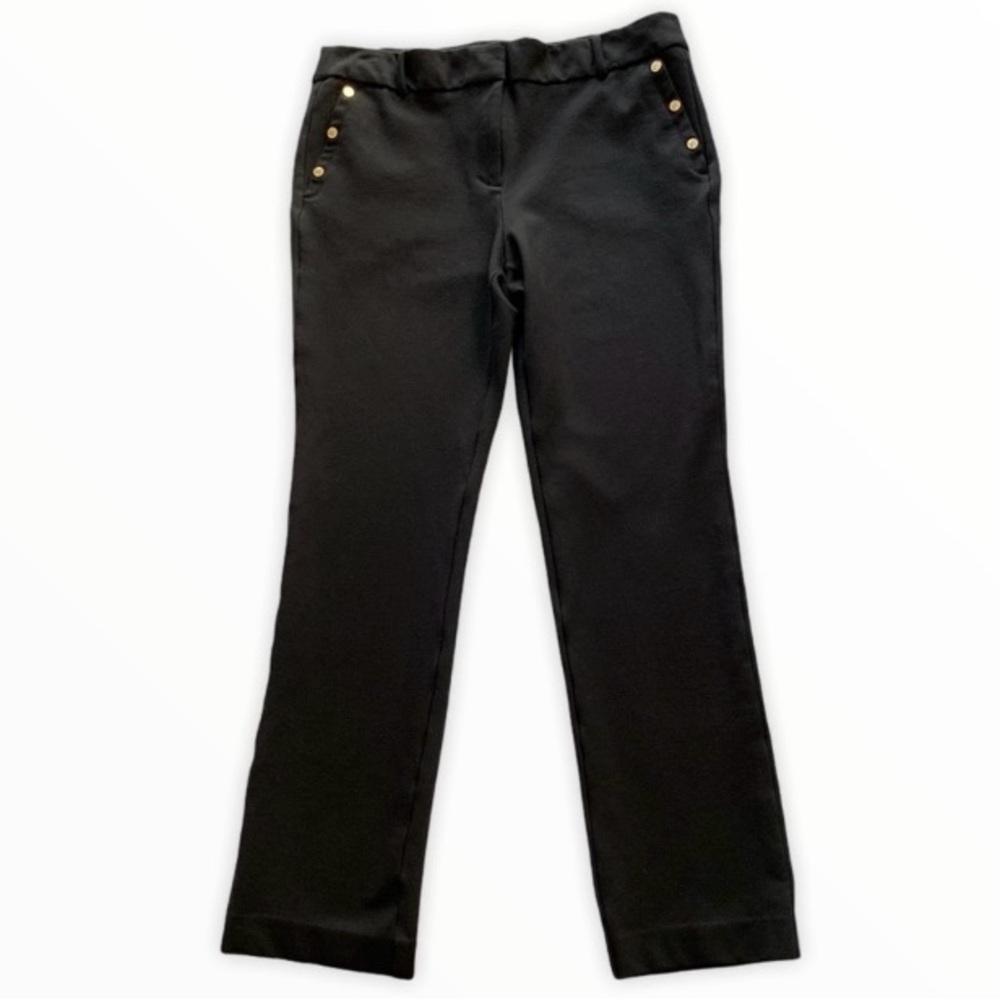 Anne Klein Black Knit Pants with Gold Accents Sz 10